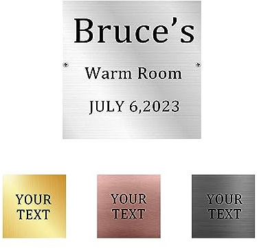 CustomizeFactory Placa de identificación de metal personalizada, placa de nombre grabada, placa de nombre personalizada, carteles personalizados de placas de identificación de puerta de metal, placas