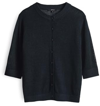 OPUS Damen Strickjacke | Cardigan DATINA Slim Softer Feinstrick-Klassiker Coal Blue, 44