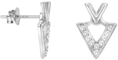 SOFIA MILANI - Damen Ohrringe 925 Silber - mit Zirkonia Steinen - Dreieck Ohrstecker