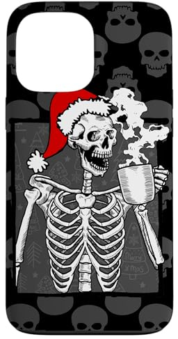 goth black christmas skull coffee skeleton red gothmas creep Case for iPhone 13 Pro Max