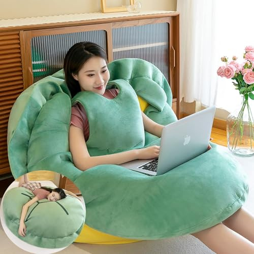 Schildkrötenkissen Zum Anziehen, 60/80/100/130cm Kissen Schildkröte, Tragbares Plüschkissen in Schildkrötenform, Lustiges Cosplay-Kostüm & Kuschelkissen, für Kinder & Erwachsene (Grün, 100cm)