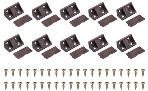 PATIKIL 1.7x0.8x0.8 Plastik Eckwinkel 10 Stück L-Form Regalstütze Eckverbinder Nylon Rechtwinklige Winkelverbinder Mit Abdeckung Für Schubladen Regale Schrank Reparatur Braun