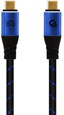 OEHLBACH GAMING New Game Blue - USB Type-C Kabel 20Gbps - bis 240W Power Delivery - dreifach geschirmt - vergoldete Kontakte - 2,0m - Gaming Kabel mit Gewebemantel - blau/schwarz