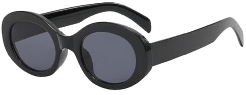Nogkdyc Retro Oval Sonnenbrille für Damen, Vintage Schmale Modische UV400 Schutz Brille, Kleine Ovale Design Sonnenbrille mit Metallscharnier, Stylische Streetwear Eyewear