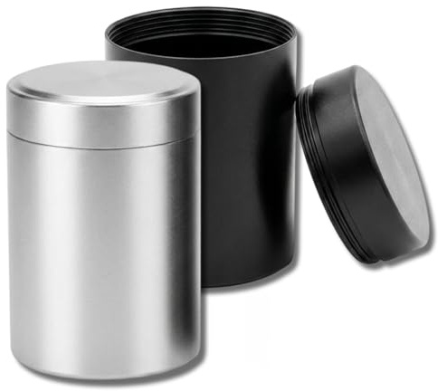 LinCoo 2 Pcs Smell Proof Pot, Stash Container, 70ml Silver Aluminum Airtight Bottle for Sugar Spices Coffee Teas Traveling Storage and Outdoor Camping Organization