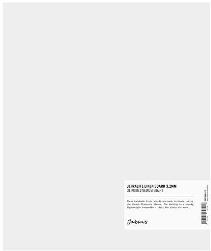 Jackson's : 3.2mm : Ultralite Linen Board : 10x12in (APX.25x30cm) : Claessens 66 Medium Surface : Oil Primed : 460gsm