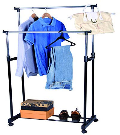 XXL Portemanteau Garda Portemanteau 170 cm réglable de 100 cm avec 2 barres et étagère à chaussures