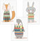 Olgs Wandbilder 3er Set für Baby & Kinderzimmer Deko Poster | Kunstdruck DIN A4 ohne Rahmen und Dekoration Tiere (Fuchs Pinguin Hase)