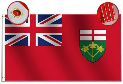 rungift Ontario Flagge, beschichtetes Nylon, kanadische Provinz Flas, 76,2 x 152,4 cm