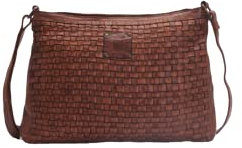 BIBA Sac à Main pour Femme de Cuir Véritable, Sac à Bandoulière Heritage Kansas KA2, Manche Bandoulière, Fermeture Zippée, Cuir de Bovin Légitime, Couleur Cuir