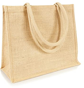 Jute statt Plastik Original | Jutetasche medium Jutebeutel Einkaufstasche Handtasche | Fair & Nachhaltig | Shopping | JB1415M | 10er-Set