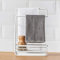 poeland Sponge Holder with Drain Pan, Dishcloth Rack Kitchen Sink Caddy Organizer for Sponge Brush Soap Dish Rag