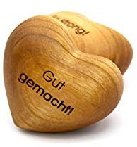 Thankgoods Sag´s mit Herz - Graviertes Handschmeichler Holzherz - Gut gemacht! - Hochwertiges Geschenk