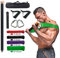 Tragbare Widerstandsstange, 136KG Widerstandsband-Set, geeignet für (Steh-) Bankdrücken, Kniebeugen, Kreuzheben und Ganzkörpertraining, Fitnessstudio zu Hause
