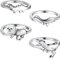 Yaomiao 4 Stücke Dinosaurier Ringe Set Offene Einstellbare Dino Ringe Vintage Silber Dinosaurier Legierung Geschenke für Weihnachten Damen und Herren