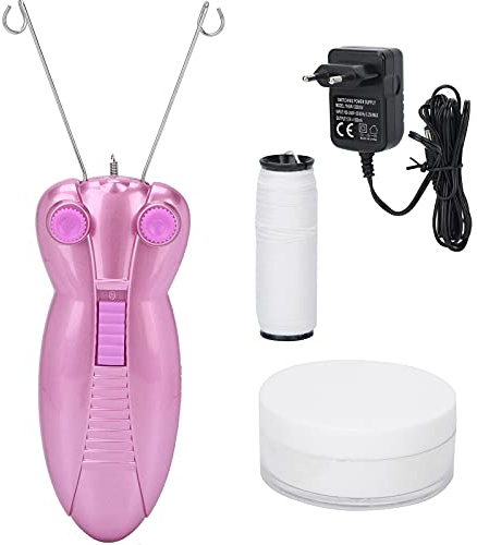 Epilatore Elettrico con Filo per la Rimozione dei del Viso delle Donne, Epilatore del Corpo del Viso con Filo di Cotone, Rosa