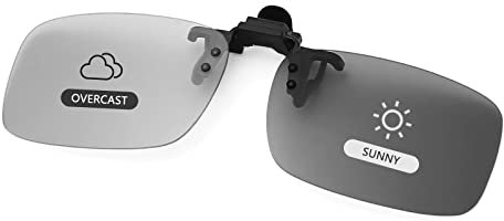 Long Keeper Clip Occhiali da Sole – Unisex Clip On Occhiali da Sole Polarizzati Flip Up Lenti da Sole Sovrapponibili, Clip per Occhiali da Vista Rettangolari
