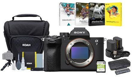 Sony Alpha 7 IV Full-Frame Mirrorless Interchangeable Lens Camera (Body Only) Bundle with Battery and Dual Charger (2-Pack), Camera Case, Software Suite, Memory Card and Storage Case (6 Items)