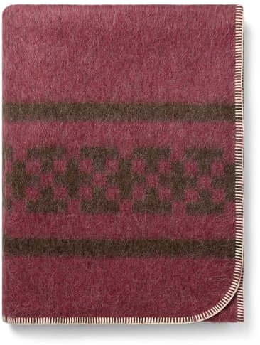 Inca Wall Decke aus dicker Alpakawolle, schwer, Camping, drinnen und draußen, weiches Peru, Doppelgröße, ethnisches Design (Soft Wine/Braun, Doppelgröße)