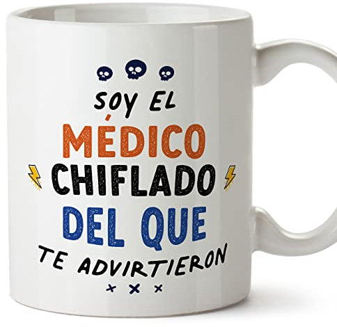 MUGFFINS Tazas para MÉDICO hombre - En Español - Todos te advirtieron - 11 oz / 330 ml - Regalo original y divertido