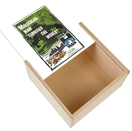 Fabulous Box aus Holz – The H Man Alte Englische Filmplakat Retro Poster Kino Vintage (11 x 11 x 3,5 cm)
