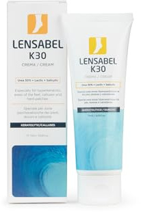 Lensabel K30 75 ml - Crema Pies Urea 30% con Ácido Salicílico y Ácido Láctico - Crema Pies Secos y Agrietados - Ablandador de Callos y Durezas - Acción Queratolítica - Sin Residuos Grasos - Lensa