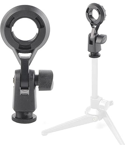 Cyrank Microphone Shock Mount, Mic Anti Vibration Suspension Shock Mount Holder Clip Mic Stand Adapter Socket Portable Microphone Holder for Diameter 22mm/0.9in Microphone