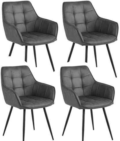 Colenis - Oriana Esszimmerstuhl - 4er Set - Mikrofaser Grau