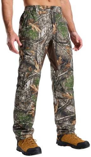 LOOGU Herren Tarnhose Jagd Reißfest Wasserabweisend Schnelltrocknend Atmungsaktiv Robust Leicht Dehnbar 6-Taschen Outdoor-Hose