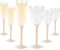 Flutes Champagne Plastique (20) + Verres Plastique Reutilisable (20) - Gobelet, Verre a Pied Coloré - Design Idéal pour Anniversaire, Mariage, Noël - 100% Recyclable et Réutilisable (Ivoire)
