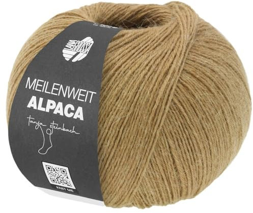 LANA GROSSA Meilenweit 100 Alpaca | Kuschelweiches Alpaka-Sockengarn, im Wollprogramm bis 30°C | Handstrickgarn aus 70% Alpaka & 30% Polyamid | 100g Wolle zum Stricken & Häkeln | 420m Garn FB2006