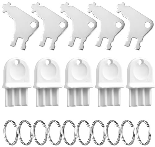 10 Pièces Clés Distributeur Papier Toilette, Plastique et Métal Clé Distributeur Papier avec 10 Pièces Porte-Clés Compatible avec Waffle Georgia Pacific pour de la Maintenance