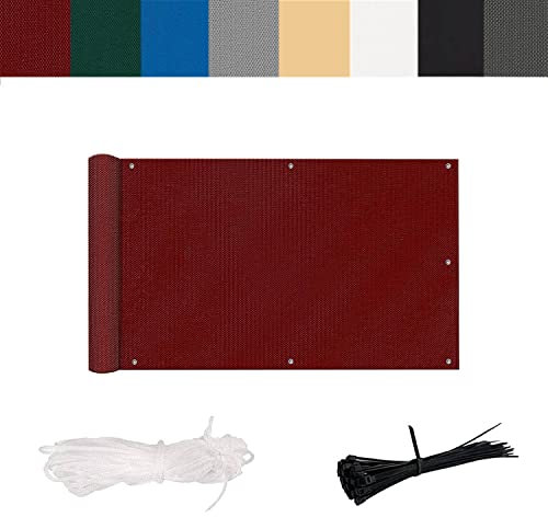 AEREY Sichtschutz Windschutz Garten 90x300cm Windschutz Balkonbespannung Mit Kabelbinder Extra Lange Kordel für den Gartenzaun oder Balkon