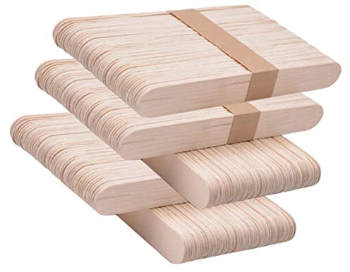 SHINEOFI 250 Stück Eisstock Aus Holz Farbige Eisstiele Zum Basteln Gefrierschrank Aus Holz Farbige Etiketten Selbstgemachte Stöcke Naturholzstäbchen Eisstiele Aus Holz Holzstock Eisstange