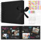 Aolso Fotoalbum Zum Selbstgestalten, 30 schwarze Seiten DIY Erinnerungsalbum, 21,5 x 15 cm DIY Fotoalbum für Baby, Scrapbook-Fotoalben, Retro Fotoalbum für Geburtstag, Abschlus (Schwarz)