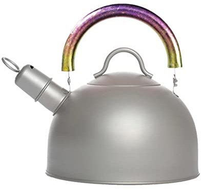 Tetera Tetera De Titanio De 2 L con Asas Plegables Olla Ultraligera con Timbre De Advertencia Café Té para Acampar Al Aire Libre Mochilero Hogar Tetera De Gran Capacidad