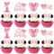 Rsstarxi 24 Pack Mouse 1st Birthday Cupcake Toppers, Pink Bow Mini First Birthday Party Decorations Mouse One Cupcake Picks for Baby Shower 1st Birthday Party Decorations Pink