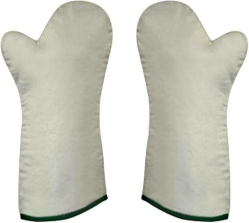 Par de Guantes antiadherentes Recubiertos de teflón Plateado Recubiertos de teflón, Forrados con diseño de Tela de Fieltro para Hornear en la Cocina del hogar, Barbacoa, Horno, hasta 250º