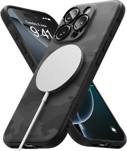 Ringke Onyx [Compatible with MagSafe] Designed for iPhone 16 Pro Case, Slim Anti-Fingerprint Non-Slip Protective Phone Cover with Precisely Designed Camera Cutouts - Magnetic Camo Black
