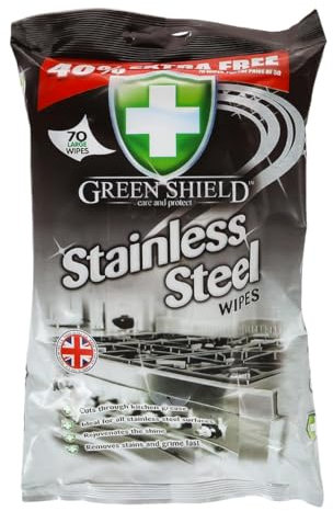 Citystores® GS Stainless Steel Cleaning Wipes Large Pack Of 70 Ideal For Kitchen, Stove Top, Microwave, Sink & Refrigerator Tough On Grease & Streaks