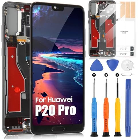 ARSSLY Pantalla LCD para Huawei P20 Pro, pantalla para Huawei P20 Pro CLT-L09 CLT-L29 de 6,1 pulgadas, digitalizador, montaje completo, negro con marco