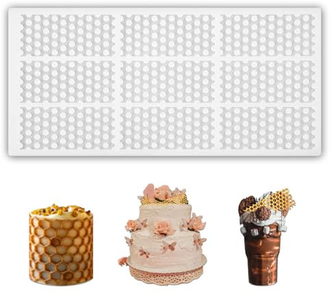 Honeycomb Molds Silikon, Schokoladen form Silikon, Silikonformen Backen, Transferfolie Schokolade, DIY-Kuchendekoration, Fondant Silikonformen, Spitzenformen, Backschokolade, Desserts