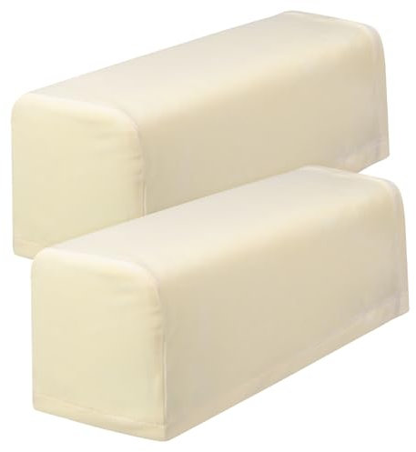 CRILSTYLEO Copribraccioli Per Divano 2 Pezzi Fodera Elastica Protezione Per Braccioli Panno Tinta Beige Adatto Per Casa Ufficio E Negozio