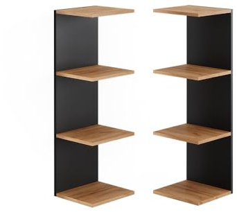 Vicco Wandregal Paolo, hängendes Regal, Anthrazit, 30 x 95 cm 2er Set