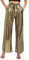 EMOTTOS Damen Glänzend Metallic Hose, Pailletten Weites Bein Hohe Taille Streetwear mit Gummibund, Mode Holographische Farbe Locker Hose mit Taschen für Nachtclub Party, Gold, S