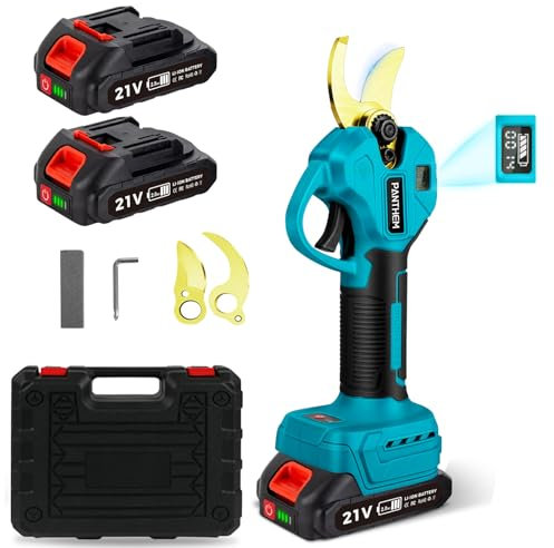 Forbici Potatura a batteria Elettriche con 4000mAh Batterie, 45 mm Diametro di apertura, Trincia Rami Cesoie a batteria Progressivo Elettriche portatile Motore brushless per alberi, potatura