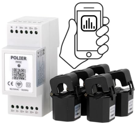POLIER - MM5E5C - Ecocompteur monophasé connecté WIFI 5 postes (RT2012 - RE2020) - 2 modules - 5 TC ouvrants inclus