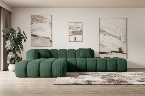 ALTDECOR Ecksofa in L-Form Corner Sofa Bett Eckcouch Couch Wohnlandschaft Cauchsofa Olea-L2-289x176x71 cm Grün