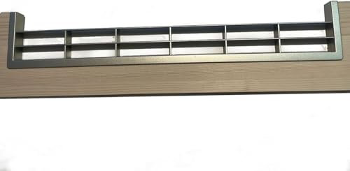 LÜFTUNGSGITTER SOCKEL EDELSTAHLOPTIK - 366 x 66 mm (36,6 x 6,6 cm) Ausschnitt 355 x 60 mm - Sockelstärke 19-20 mm - Montage an Kante - Made IN Germany