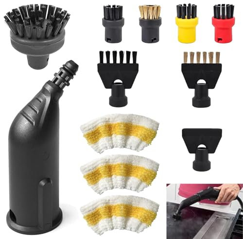 Ominelu Juego de accesorios para limpiador de vapor Karcher, piezas de repuesto para EasyFix SC1 SC2 SC3 SC4 SC5 - cepillos redondos, boquilla de mano y boquilla para limpieza versátil